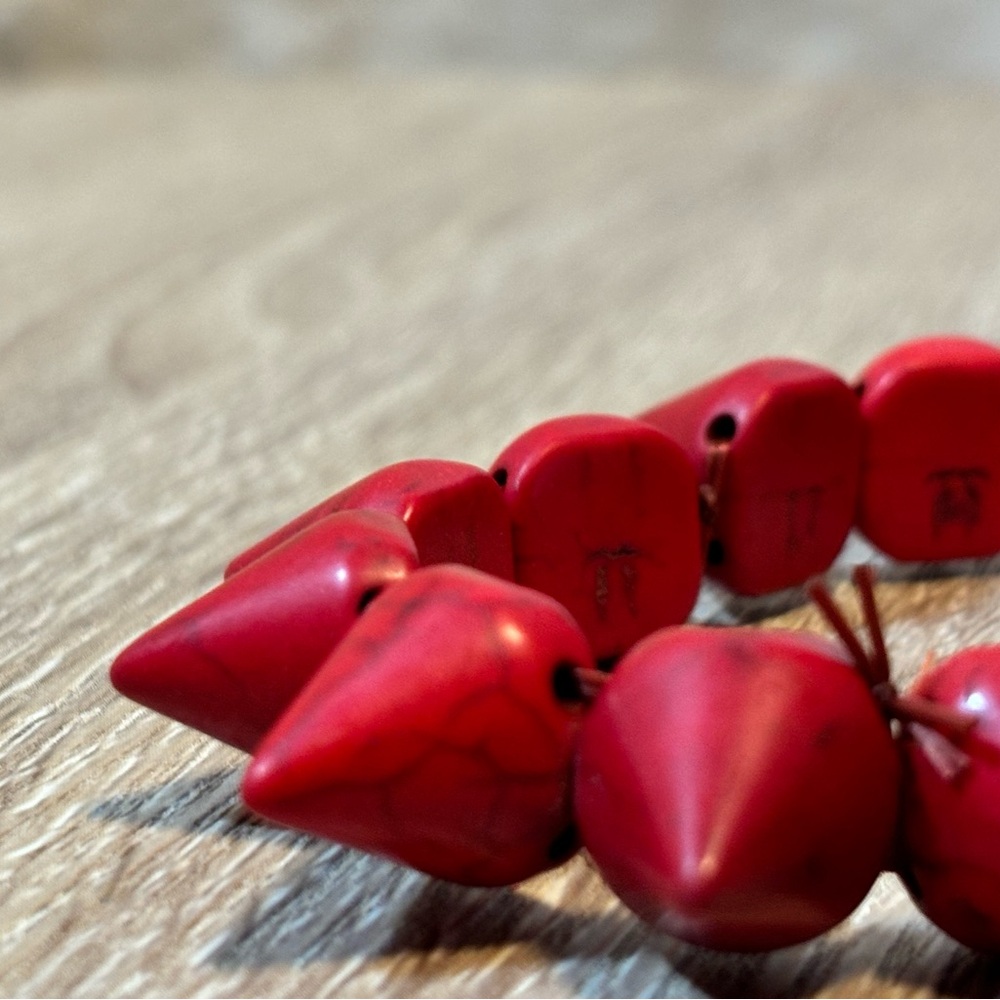 Red Howlite Spike bracelet